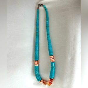 Vintage Native American Turquoise and Shell Heishi Necklace